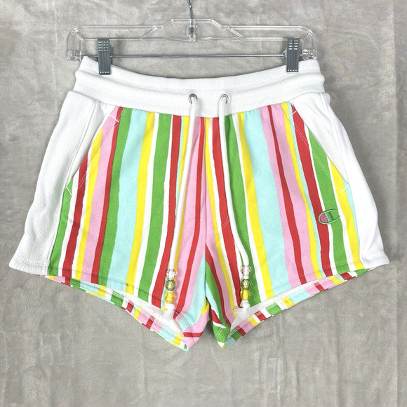 Champion Pants - Champion X Susan Alexandra Stripe Reverse Weave Shorts Women's Small Beaded
